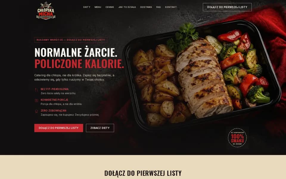 Zrzut ekranu projektu Chłopska Micha